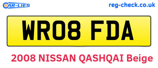 WR08FDA are the vehicle registration plates.
