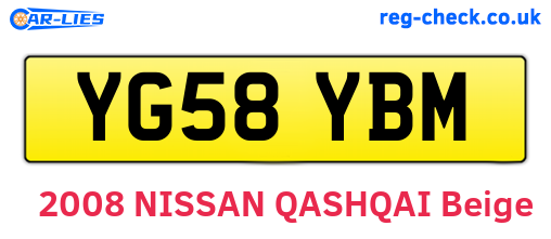 YG58YBM are the vehicle registration plates.