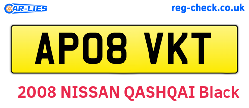 AP08VKT are the vehicle registration plates.