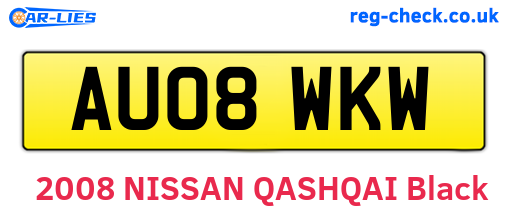 AU08WKW are the vehicle registration plates.