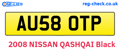 AU58OTP are the vehicle registration plates.
