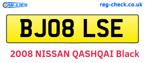BJ08LSE are the vehicle registration plates.