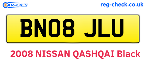 BN08JLU are the vehicle registration plates.