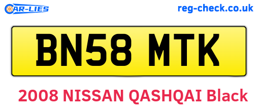 BN58MTK are the vehicle registration plates.