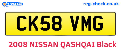 CK58VMG are the vehicle registration plates.