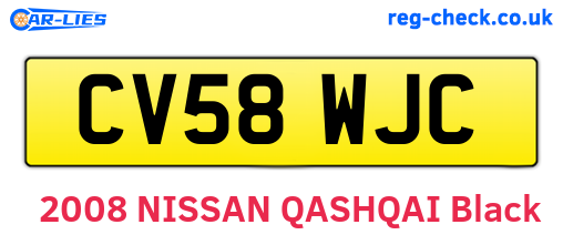 CV58WJC are the vehicle registration plates.