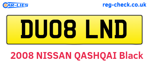 DU08LND are the vehicle registration plates.