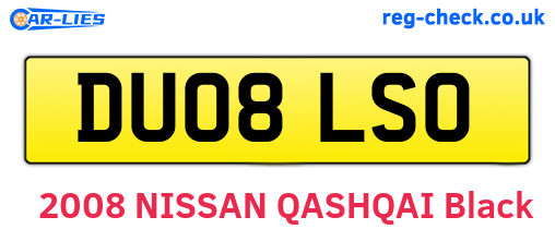 DU08LSO are the vehicle registration plates.