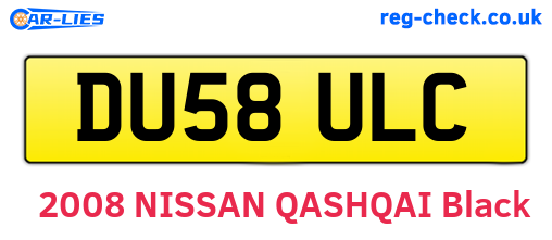 DU58ULC are the vehicle registration plates.