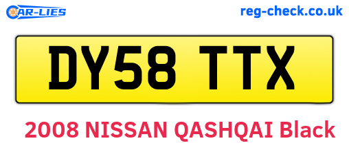 DY58TTX are the vehicle registration plates.