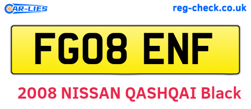 FG08ENF are the vehicle registration plates.