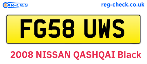 FG58UWS are the vehicle registration plates.