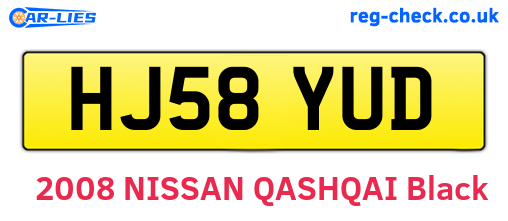 HJ58YUD are the vehicle registration plates.