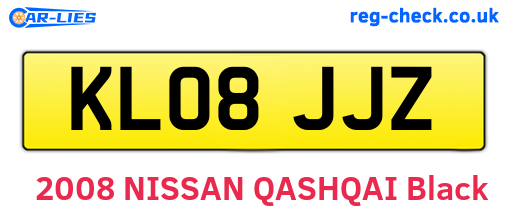 KL08JJZ are the vehicle registration plates.