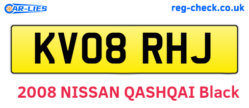 KV08RHJ are the vehicle registration plates.
