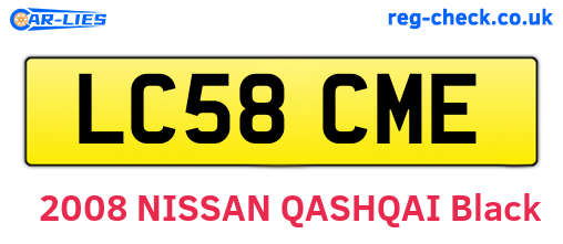 LC58CME are the vehicle registration plates.
