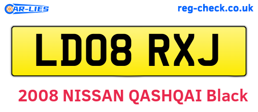 LD08RXJ are the vehicle registration plates.