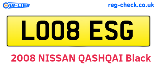 LO08ESG are the vehicle registration plates.