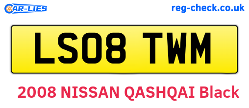 LS08TWM are the vehicle registration plates.