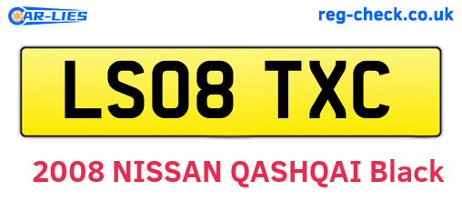 LS08TXC are the vehicle registration plates.