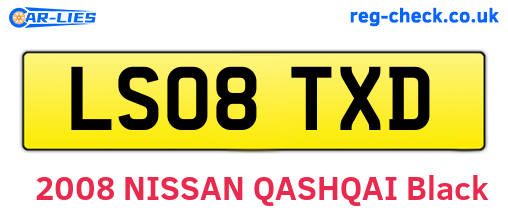 LS08TXD are the vehicle registration plates.