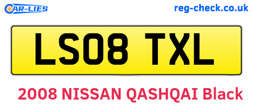 LS08TXL are the vehicle registration plates.