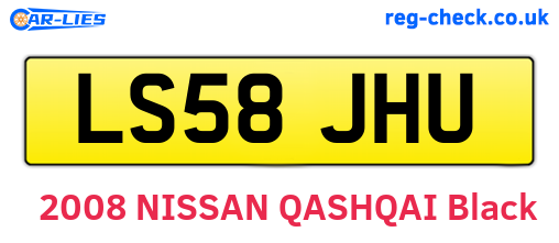 LS58JHU are the vehicle registration plates.