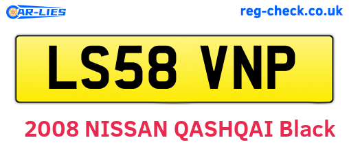 LS58VNP are the vehicle registration plates.