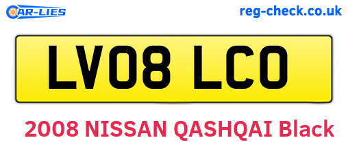 LV08LCO are the vehicle registration plates.