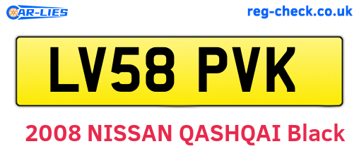 LV58PVK are the vehicle registration plates.