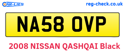 NA58OVP are the vehicle registration plates.