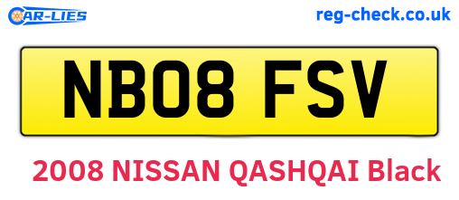 NB08FSV are the vehicle registration plates.