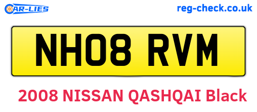 NH08RVM are the vehicle registration plates.
