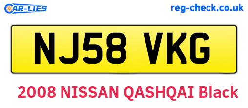 NJ58VKG are the vehicle registration plates.