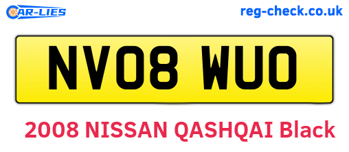 NV08WUO are the vehicle registration plates.