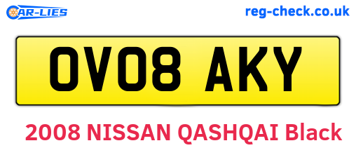 OV08AKY are the vehicle registration plates.