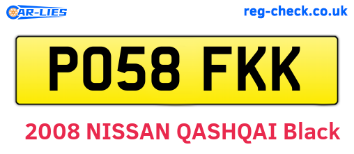 PO58FKK are the vehicle registration plates.