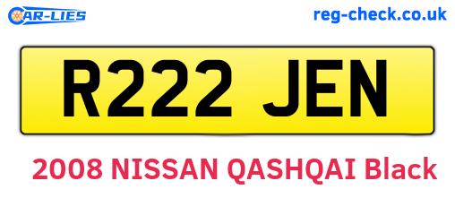 R222JEN are the vehicle registration plates.