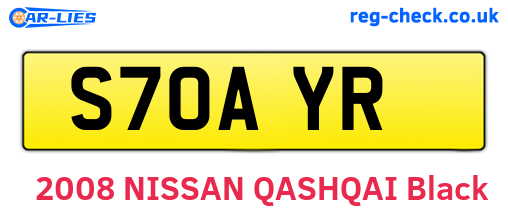 S70AYR are the vehicle registration plates.