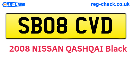 SB08CVD are the vehicle registration plates.