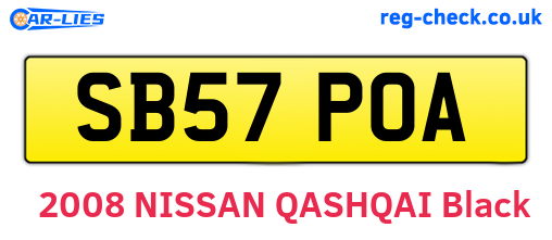 SB57POA are the vehicle registration plates.