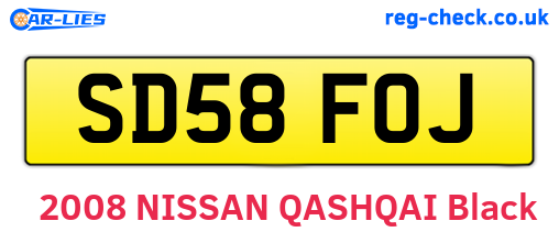 SD58FOJ are the vehicle registration plates.