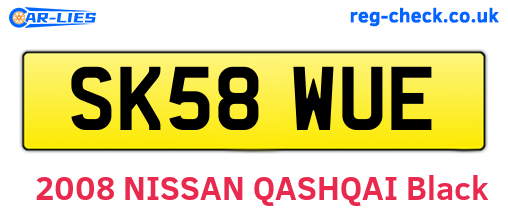 SK58WUE are the vehicle registration plates.