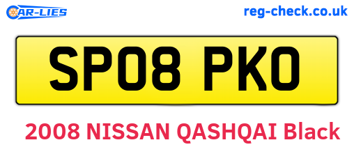 SP08PKO are the vehicle registration plates.