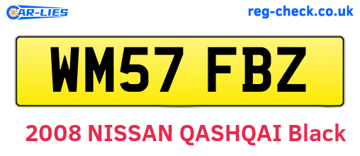 WM57FBZ are the vehicle registration plates.