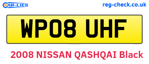 WP08UHF are the vehicle registration plates.