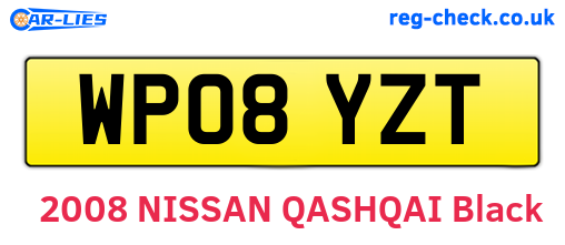 WP08YZT are the vehicle registration plates.