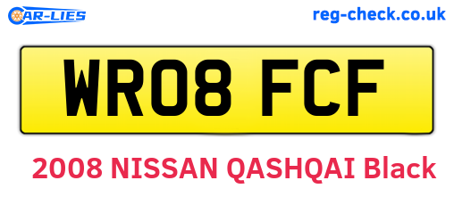 WR08FCF are the vehicle registration plates.