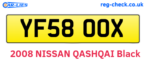 YF58OOX are the vehicle registration plates.