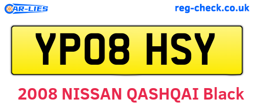 YP08HSY are the vehicle registration plates.